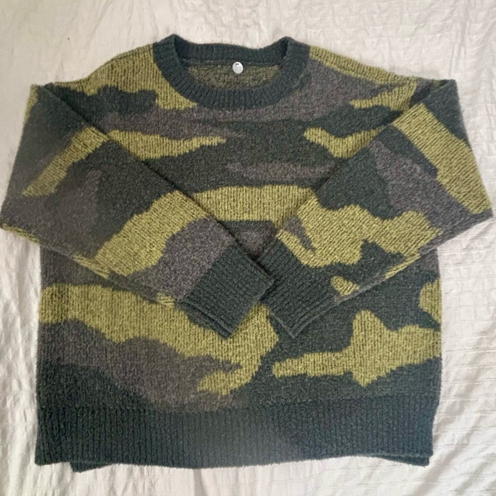 Margaret O'Leary Green and Grey Camo Sweater